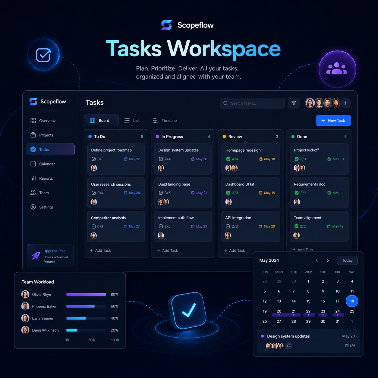 Tasks workspace